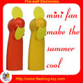11cm Red / Yellow Abs Handle Eva Leaf Programmable Message Fan As Advertising Gift